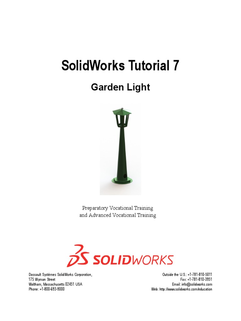 SolidWorks Tutorial07 GardenLight | PDF | Software | Computing