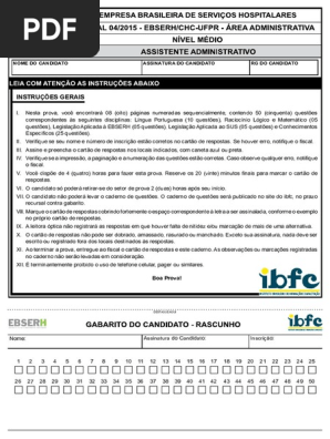 Ibfc 15 Ebserh Assistente Administrativo Prova Pdf