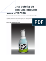 Ejemplo - Botella de Leche Con Una Etiqueta Vaca