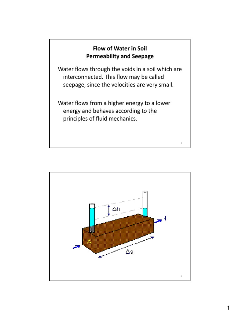Flow of Water in Soil Permeability and Seepage | PDF | Soil Mechanics ...