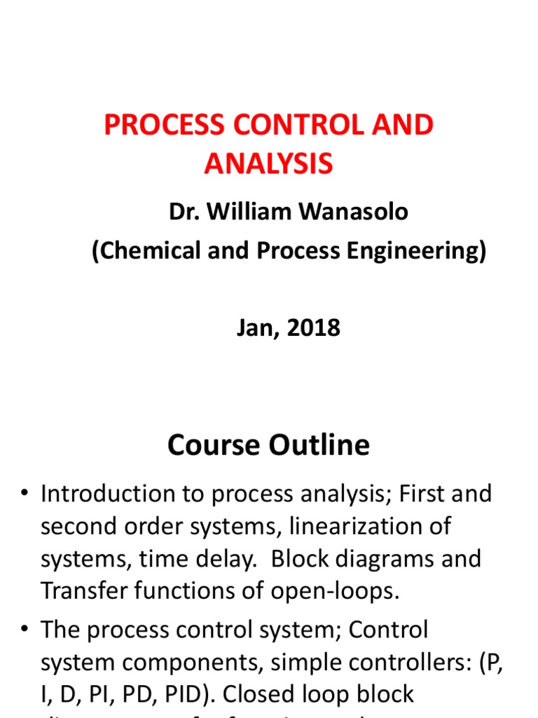 Lecture1, Process Control and Analysis | PDF | Control Theory | Control ...