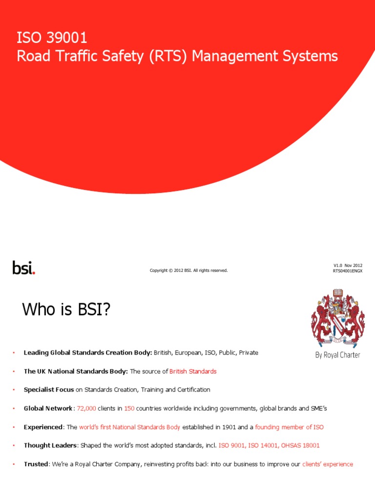 Iso 39001 Road Traffic Safety Management Systems Bsi Transport Safety