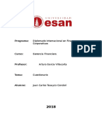 Cuestionario Gerencia Financiera - Diplomado Finanzas Corporativas ESAN