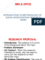 Dms & DPCS: Introduction To Methodology of Social Investigation/ Research Work