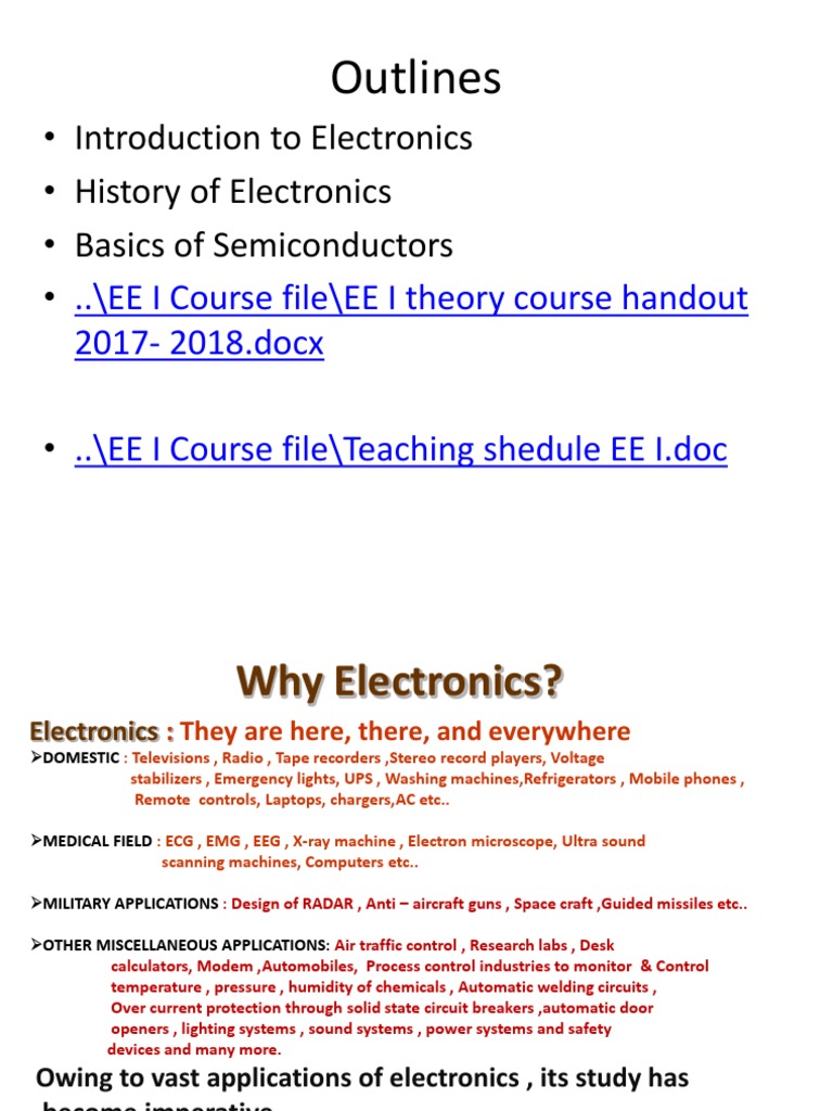 Historical Perspective of Electronics | PDF | Integrated Circuit ...