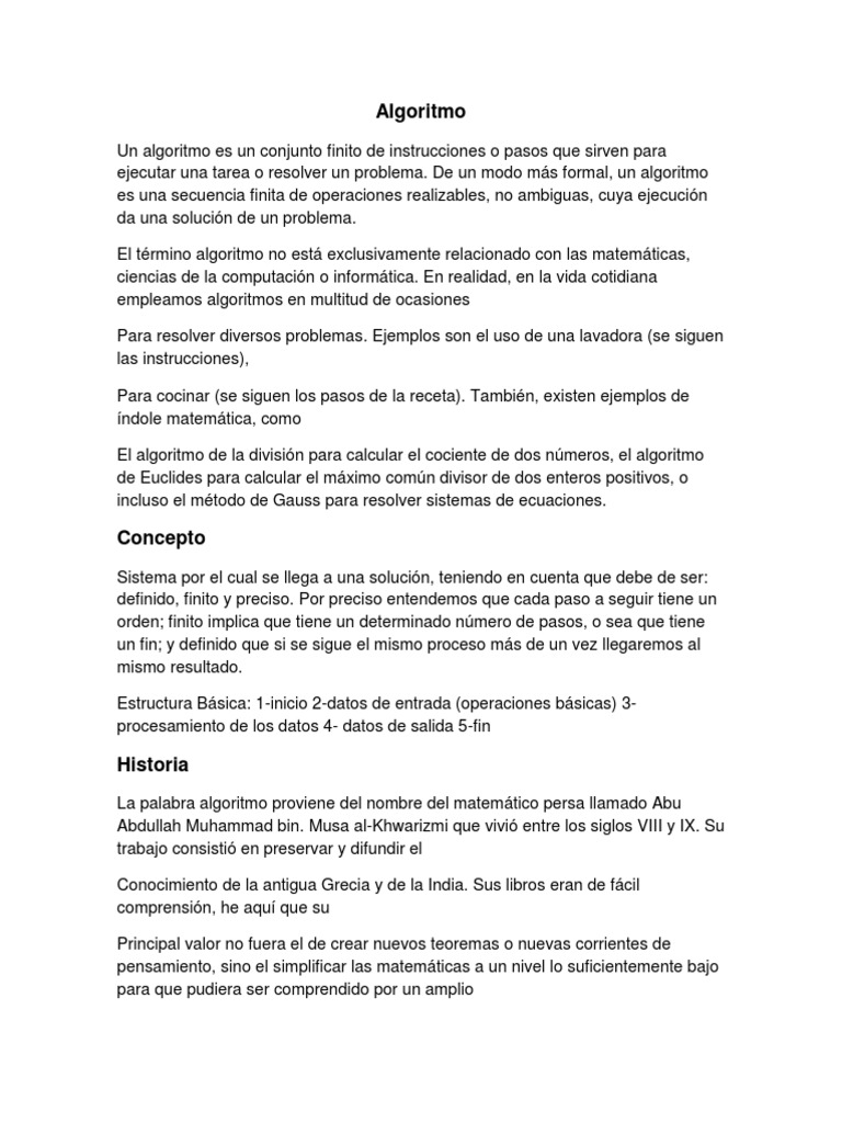 Algoritmo | PDF | Algoritmos | División (Matemáticas)