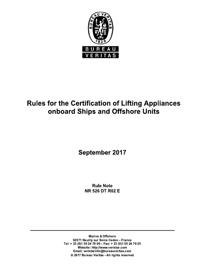 BV Certification of Lifting Appliances PDF