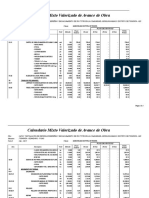 Calendario Mixto Valorizado de Avance de Obra