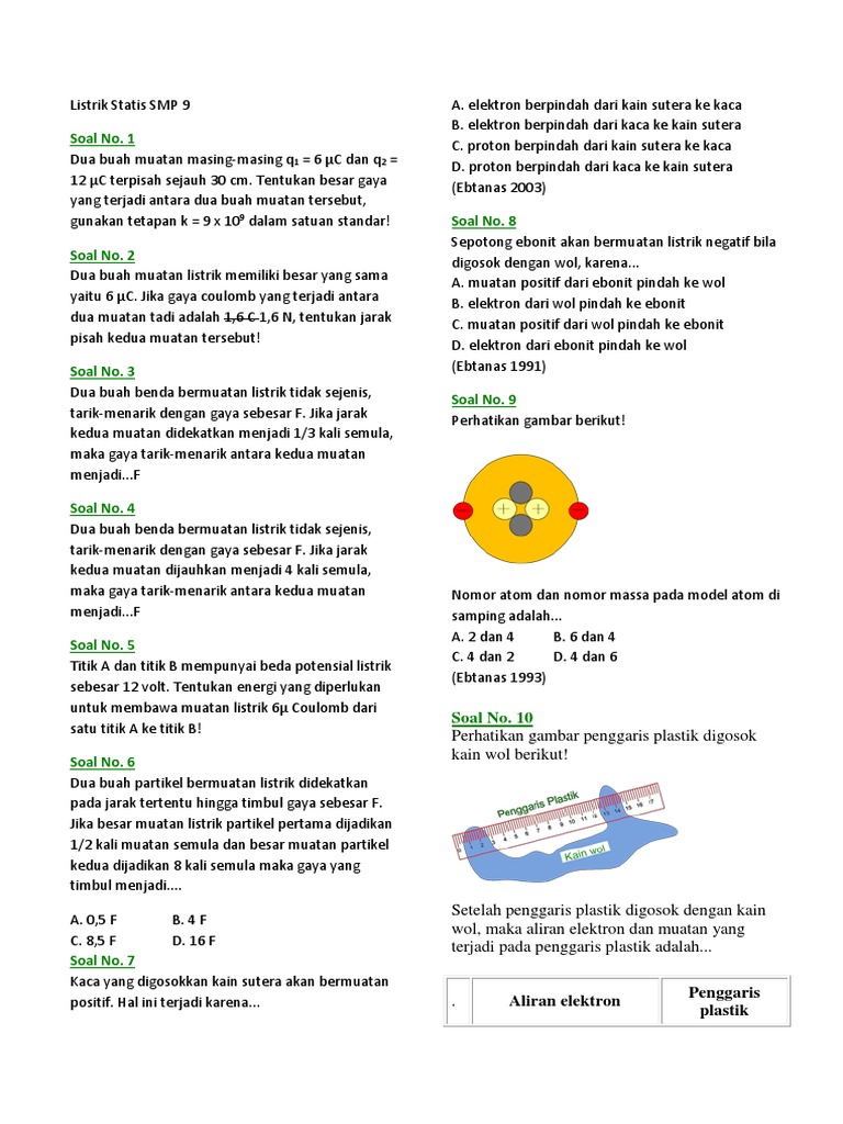 Contoh Soal Listrik Statis Dan Dinamis Kelas 12 - Contoh Soal Terbaru