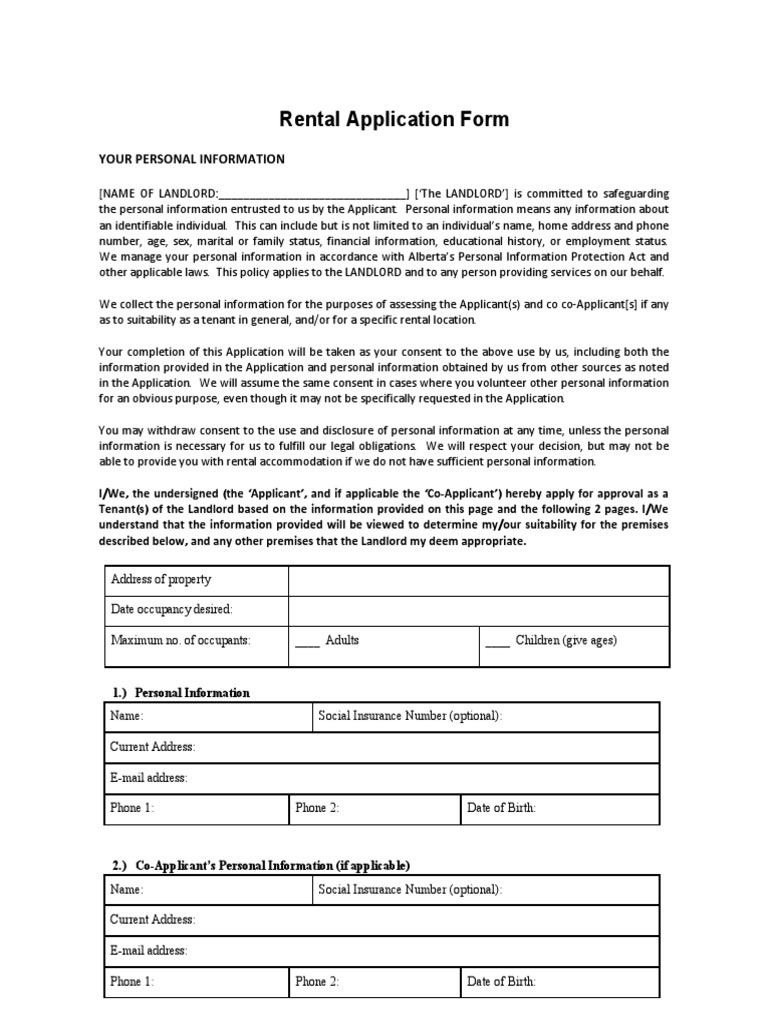 Rental Application For Stan PDF Leasehold Estate Landlord