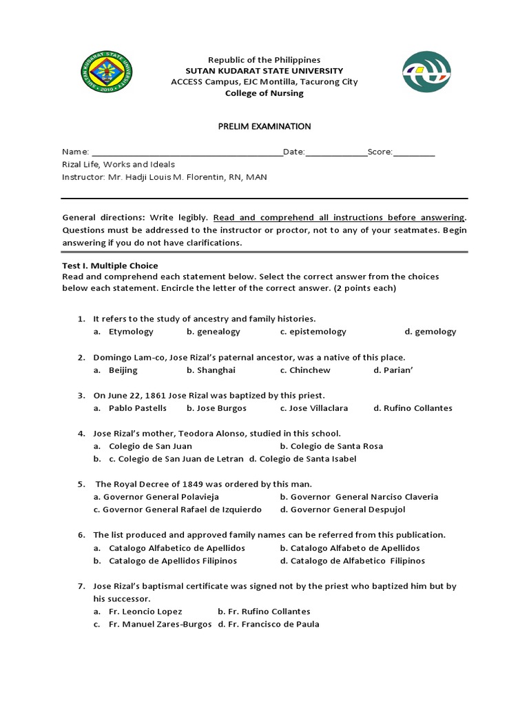 Rizal essay exam 04 picture