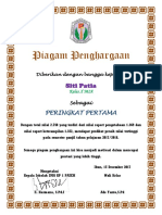 Piagam Penghargaan Semester 2