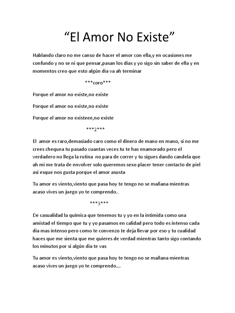 El Amor No Existe | PDF