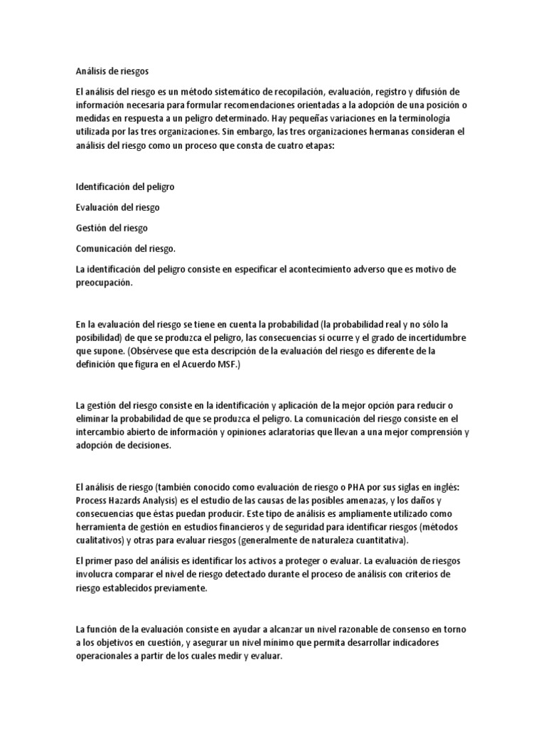 Análisis de Riesgos: Proceso y Pasos | PDF | Toma de decisiones | Riesgo