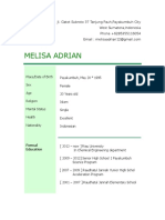 Melisa Adrian: Formal Education