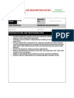 Sample Teller Job Description Duties Template Form