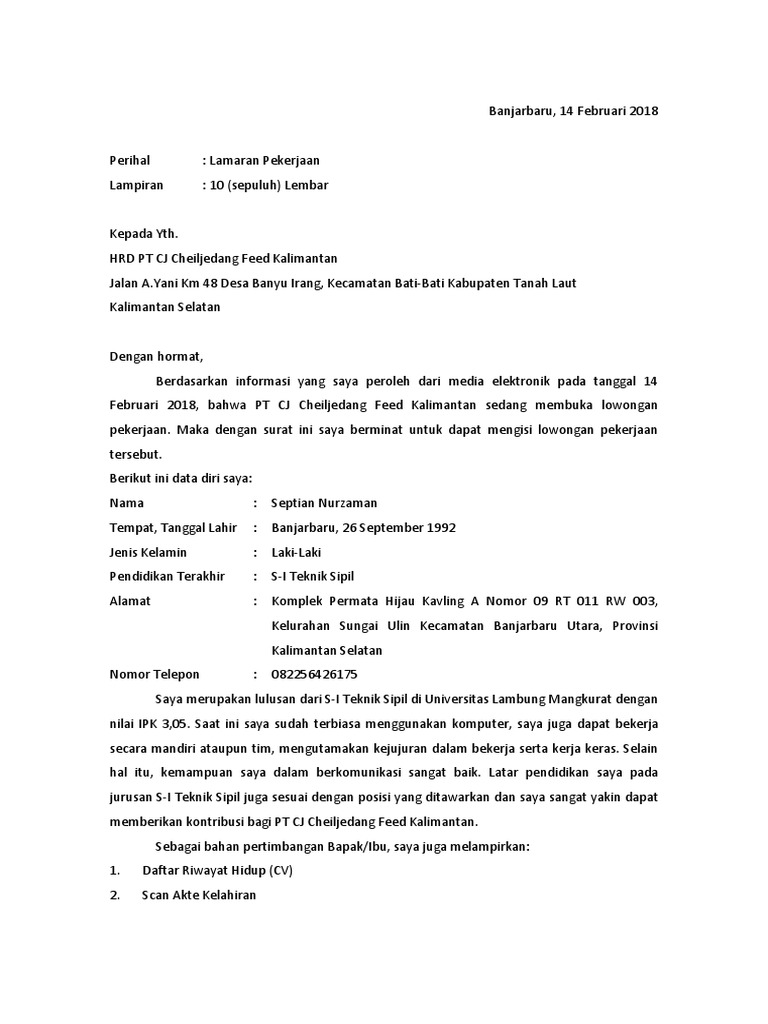 Download 64+ Contoh Surat Surat Lamaran Kerja Elektronik Terbaik Dan Terbaru