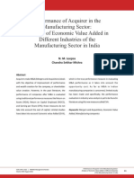 2016 Performance of Acquirer in the Manufacturing Sector Analysis of Economic Value Added in Different Industries of the Manufacturing Sector in India