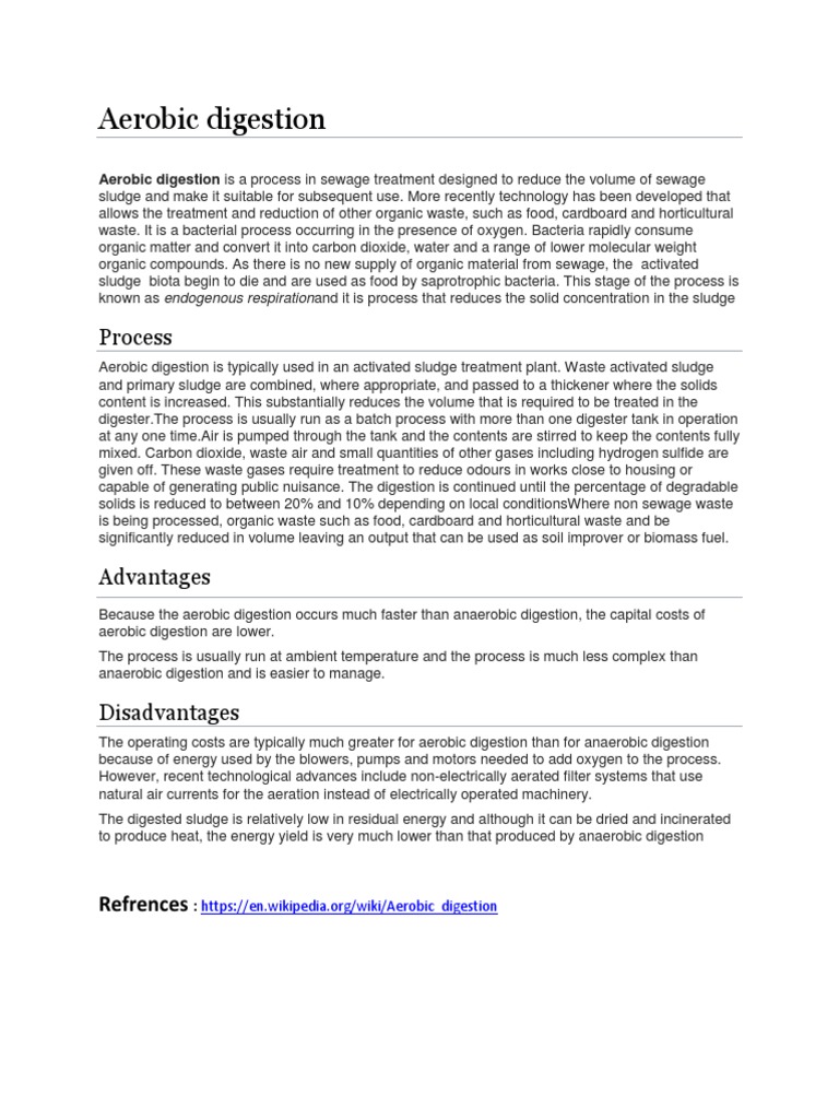 Aerobic Digestion Process PDF Anaerobic Digestion Environmental