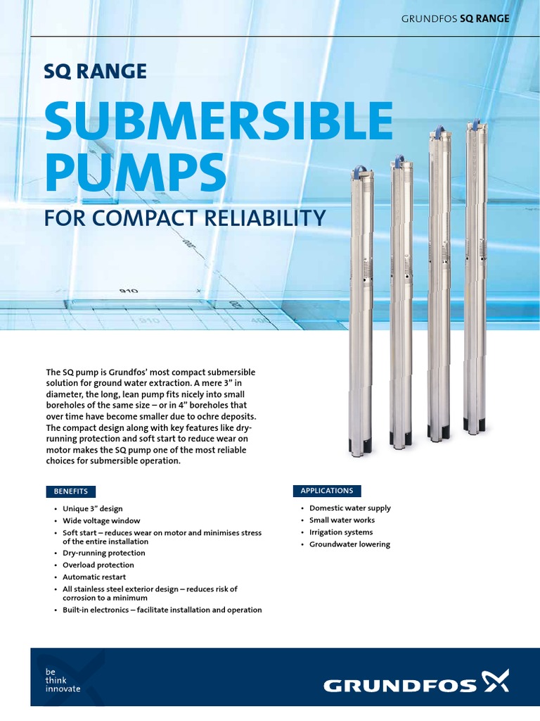 Compact SQ Submersible Pumps Overview | PDF | Pump | Mechanical Engineering
