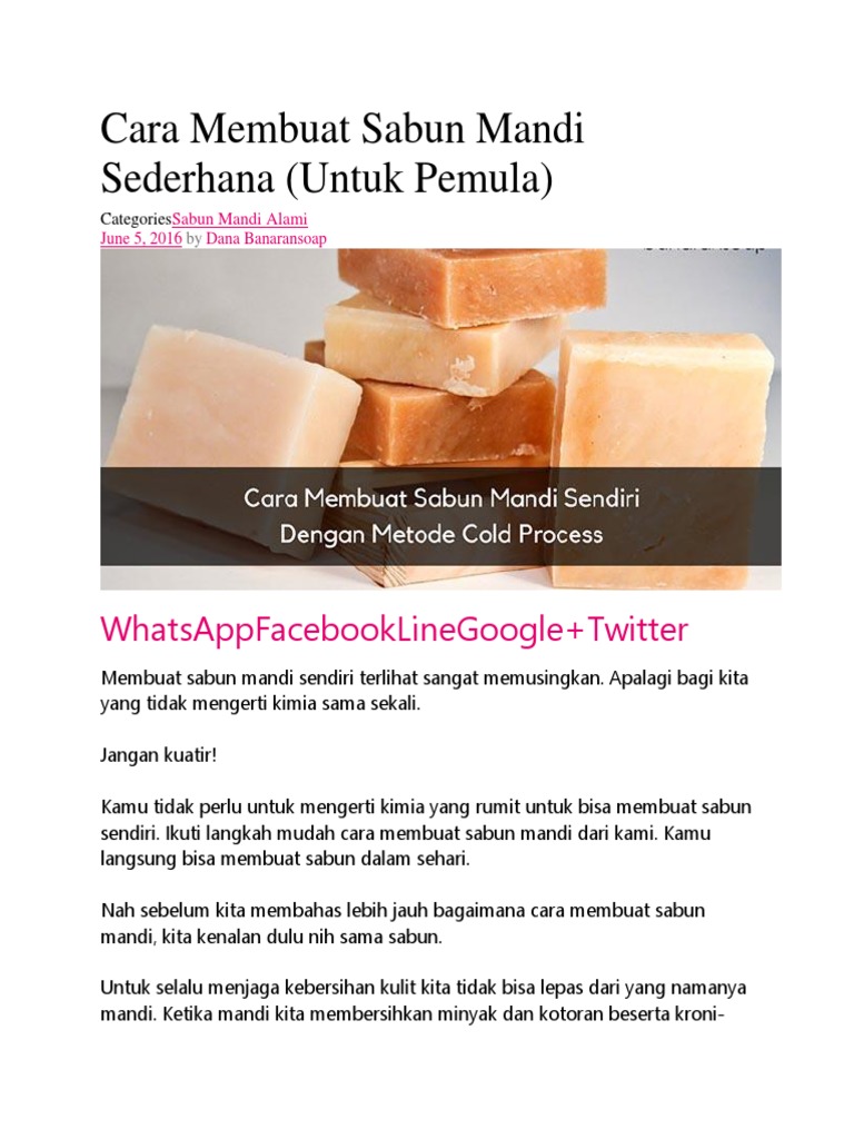Cara Membuat Sabun Mandi Sederhana Pdf
