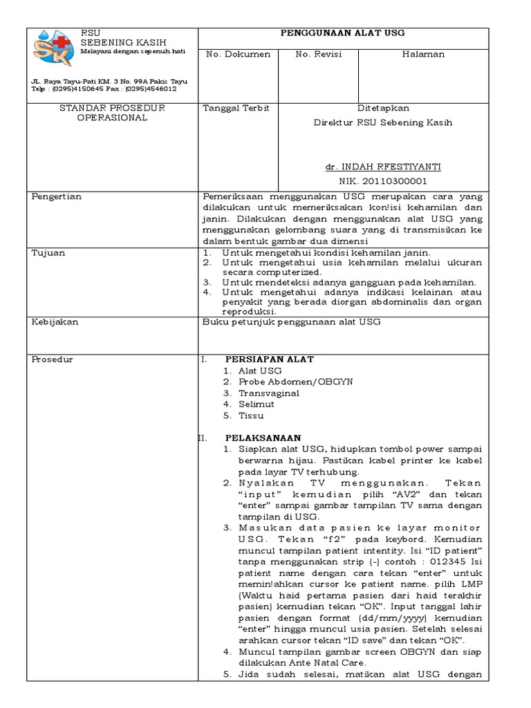 Sop Obgyn Usg