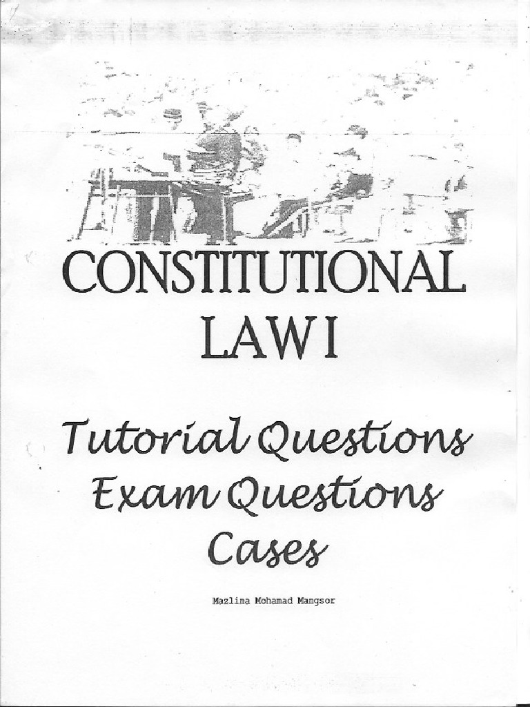 Constitutional Law I Tutorial Questions Exam Questions Cases PDF | PDF