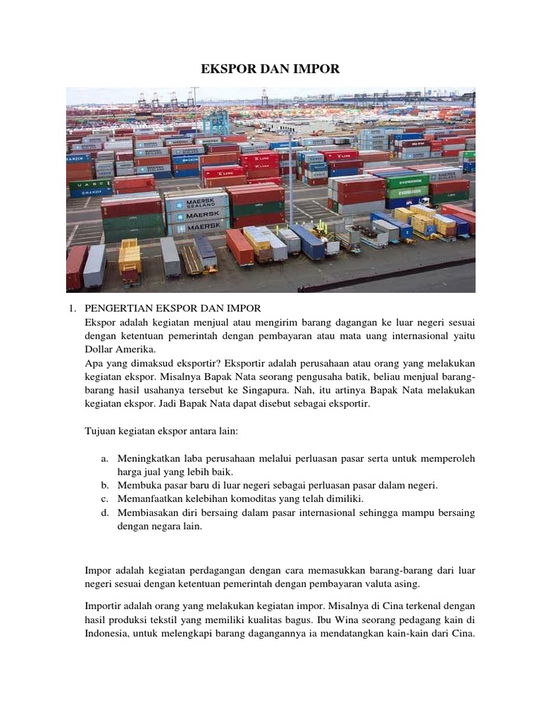 Ekspor Dan Impor Pdf