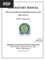 Laboratory Manual: Microcontroller & Embedded System Lab (EEE-433-F) (Vii Semester)