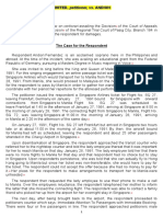 The Case For The Respondent: Singapore Airlines Limited, Petitioner, vs. Andion FERNANDEZ, Respondent