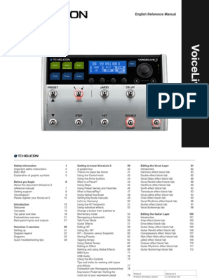 Tc Helicon Voicelive 3 Reference Manual English Pdf Ac Power Plugs And Sockets Electromagnetic Interference