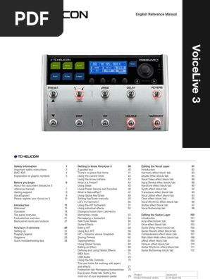 Tc Helicon Voicelive 3 Reference Manual English Pdf Ac Power Plugs And Sockets Electromagnetic Interference