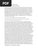 IV. Implications For Assessment Design The Design and Use of Classroom Assessment