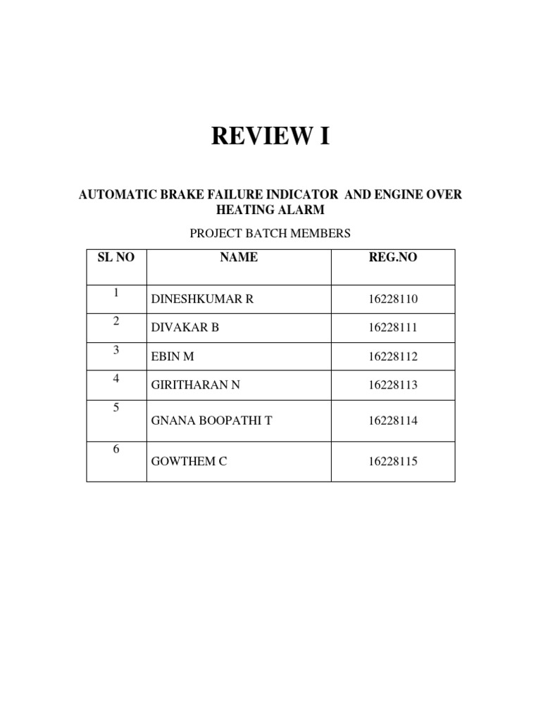 Review I Automatic Brake Failure Indicator and Engine Over Heating