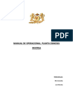 Manual de Operacion de La Planta Osmosis Inversa
