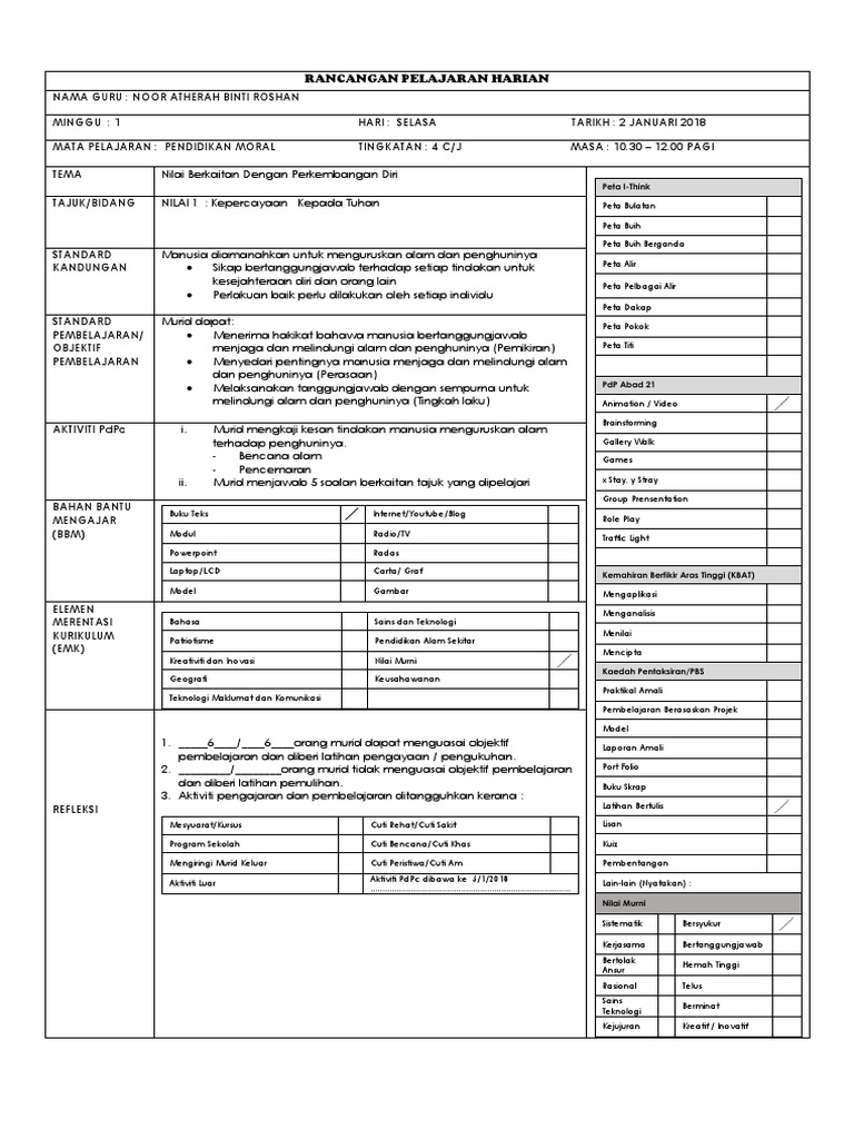 Rph Pendidikan Moral Tingkatan 4 Pdf