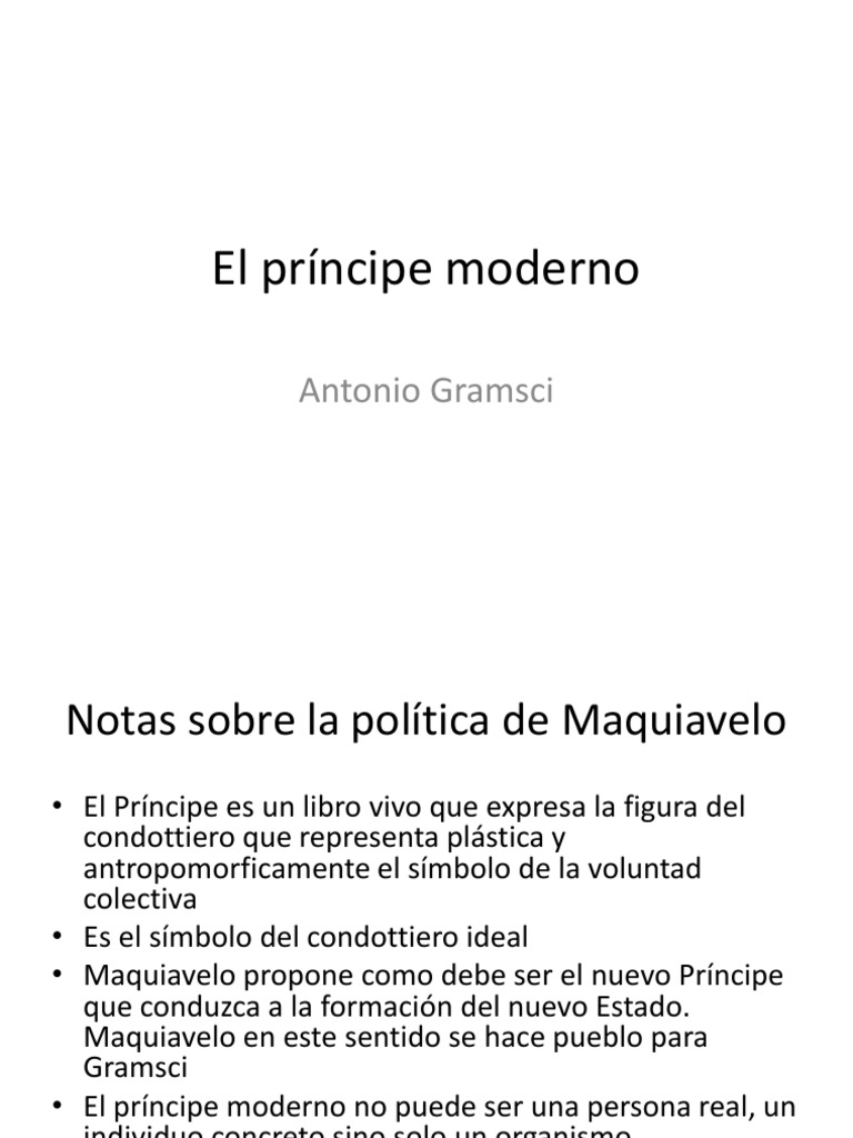 El Príncipe Moderno y el Partido Político | PDF | Antonio Gramsci | El ...
