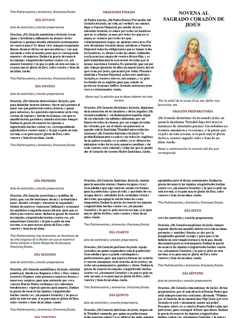 Novena al Sagrado Corazón de Jesús | PDF | orador del Señor | Oración