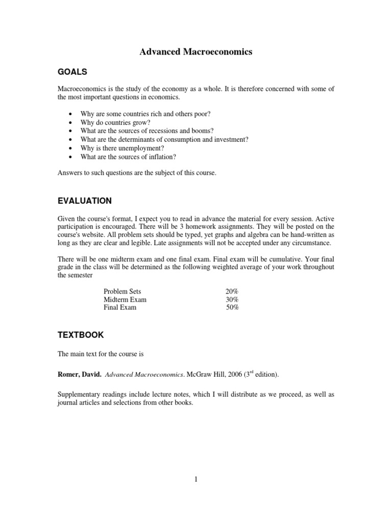 Advanced Macroeconomics Romer 2nd Edition Pdf