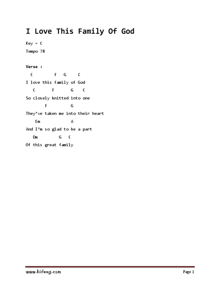 I Love This Family of God PDF