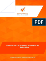 Apostila Com 50 Questaµes Comentadas de Matematica Em PDF