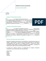 Modelo de Carta de Autorizacion Ns PDF