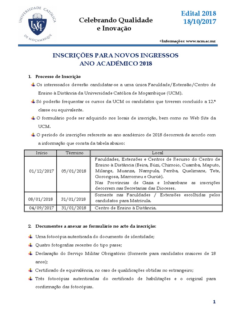 Edital UCM 2025: Inscrições e Cursos | PDF | Mestrado | Diploma acadêmico