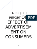 Effect of Advertisement on Consumers