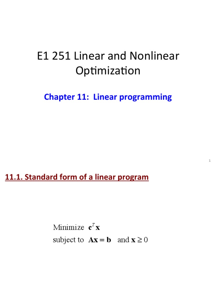 Chap 11 | PDF | Linear Programming | Analysis