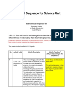 Instructional Sequence For Science Unit 2