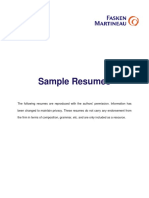 Sample Resumes