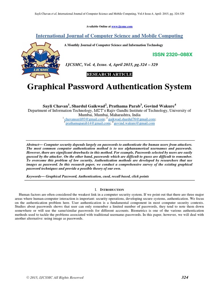 Graphical Password Authentication System: International Journal of ...