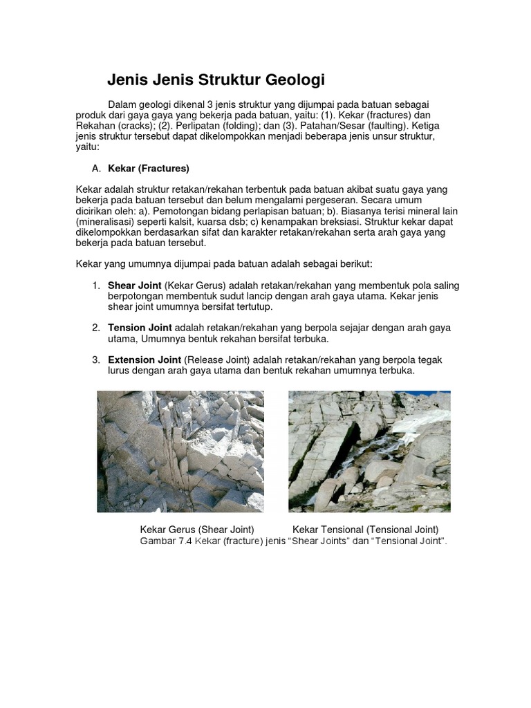 Jenis-Jenis Struktur Geologi dan Kekar | PDF