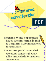 Formatarea Caracterelor